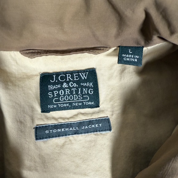 J Crew Jacket Mens Large Brown Stonehall Safari Outdoor Pockets Casual Preppy - Picture 9 of 13